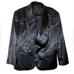 ASOS Slim Suit Jacket - Black Satin